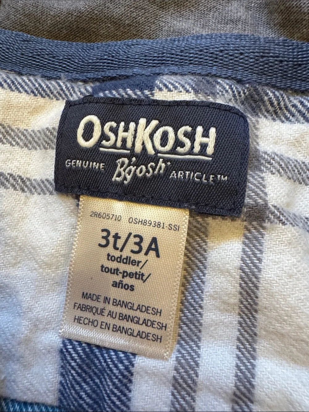 OshKosh B'gosh Plaid Hooded Button-Down Shirt in Cream, Teal, Navy